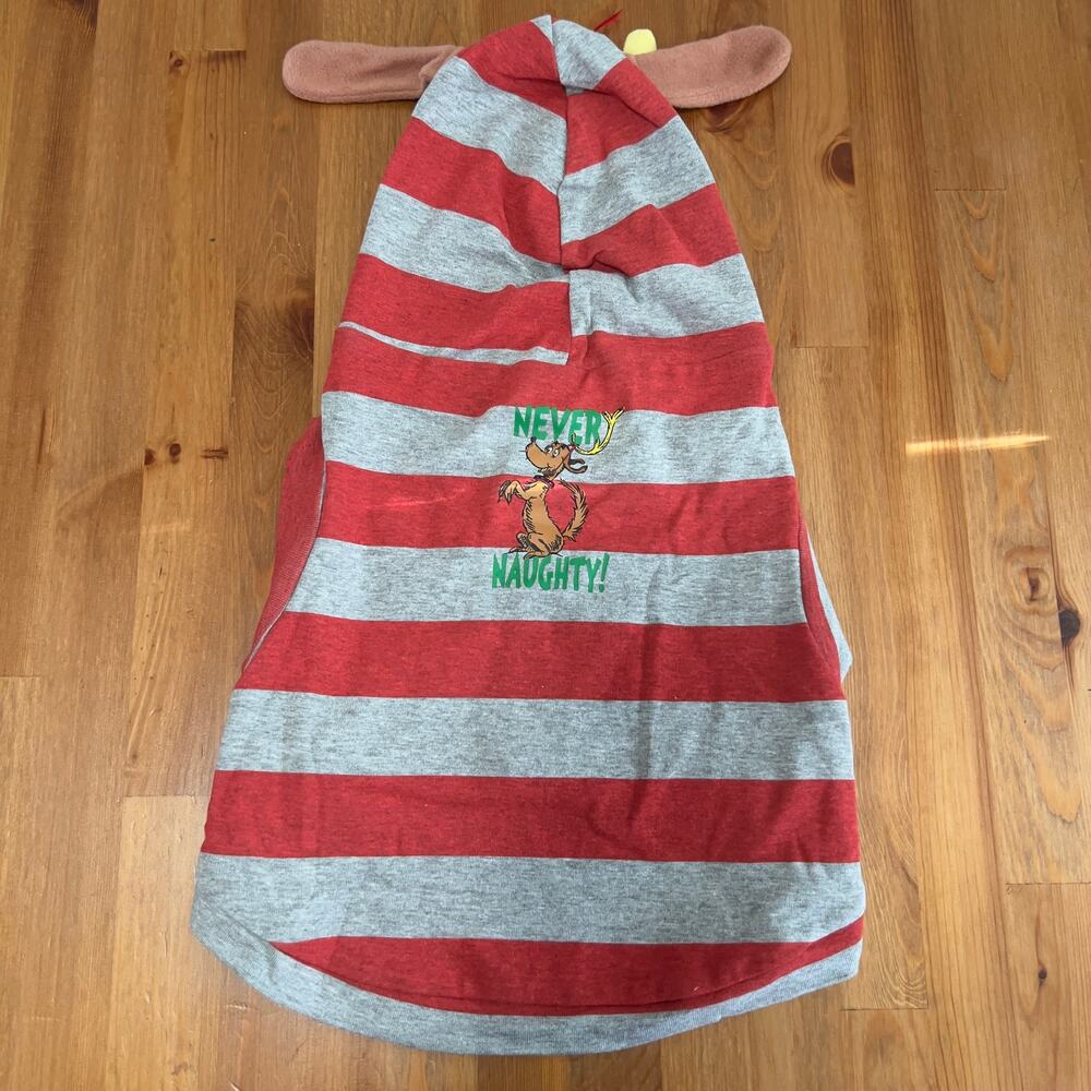 Dr Seuss The Grinch Max Dog Costume Hoodie Union Suit Size L/XL - New!